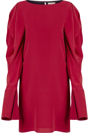 Nina Ricci Ruched-sleeve silk mini dress