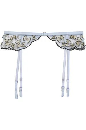 FLEUR DU MAL Farfalle embroidered garter belt
