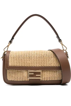Fendi Baguette macram??-detail shoulder bag