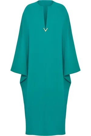 VALENTINO GARAVANI V-neck draped-sleeve midi dress
