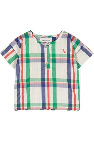 Bobo Choses Logo-embroidered Madras-check shirt