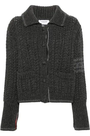 Thom Browne RWB links-stitch knit cardigan