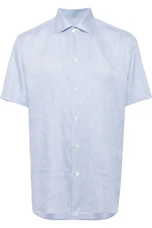 BRIONI Short-sleeve curved-hem shirt