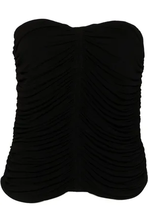 Saint Laurent Ruched strapless top