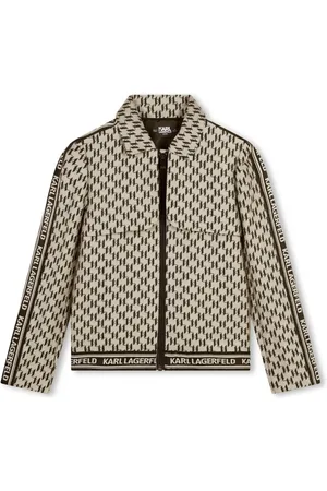 Karl Lagerfeld Monogram-pattern zip-up jacket