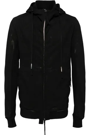 11 BY BORIS BIDJAN SABERI Zip-up cotton hooded jacket