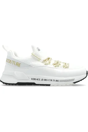 VERSACE Dynamic logo-print leather sneakers