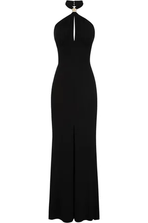 Elisabetta Franchi Logo-plaque draped gown