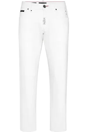 Philipp Plein Logo-embroidered straight-leg trousers