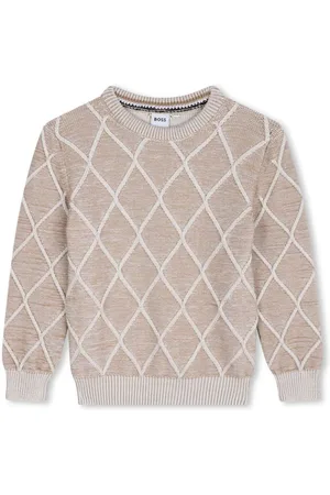 HUGO BOSS Diamond-pattern cotton jumper