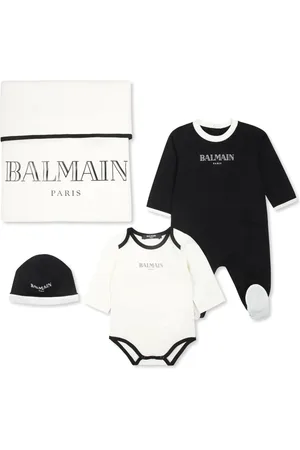 Balmain Logo-printed four-piece babygrow set