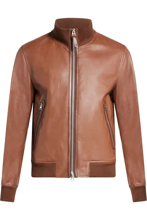 Tom Ford Ribbed-edge leather bomber jacket