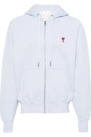 Ami Ami de Coeur-embroidered cotton hoodie