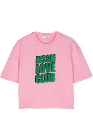 Msgm Flocked-logo cotton T-shirt