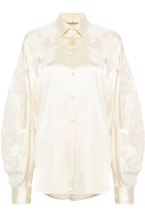 ERMANNO SCERVINO Floral-appliqué shirt