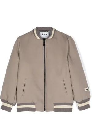 Msgm Logo-print felted bomber jacket