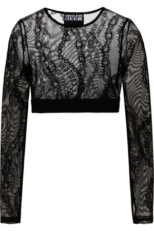 VERSACE Chain Couture-flocked top