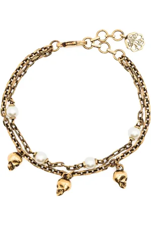 Alexander McQueen Skull-charm double-chain bracelet