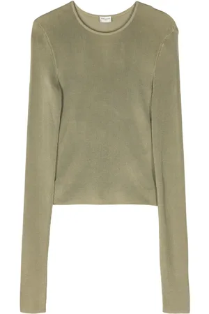 Saint Laurent Ribbed-knit cropped top