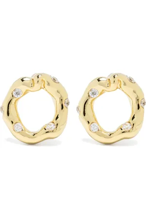 Vann Jewelry Irregular Circle crystal-embellished earrings