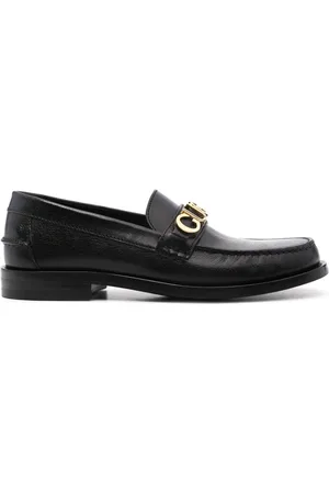 Gucci Logo-lettering leather loafers
