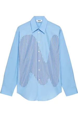 Msgm Striped panel buttoned shirt