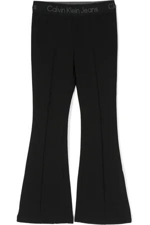 Calvin Klein Logo-waistband flared trousers