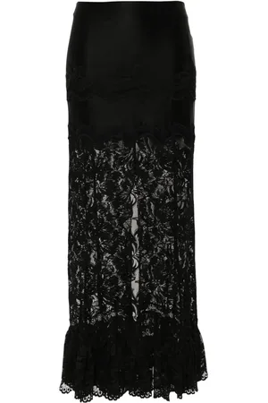 Paco rabanne Lace ruffled maxi skirt