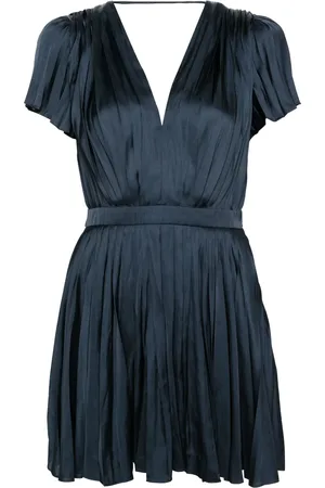 Maje Pleated satin mini dress