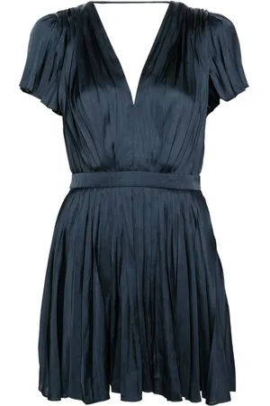 Maje Pleated satin mini dress