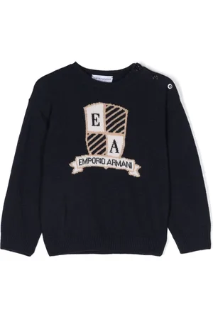 Emporio Armani Intarsia-knit logo jumper