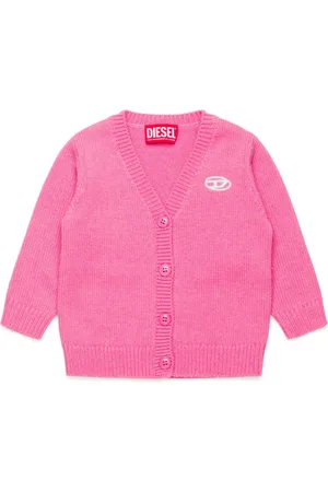 Diesel Logo-embroidered ribbed-edge cardigan