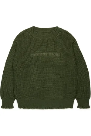 Maison Margiela Logo-embroidered ribbed-knit jumper