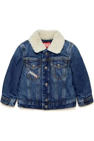 Diesel Shearling-collar denim jacket