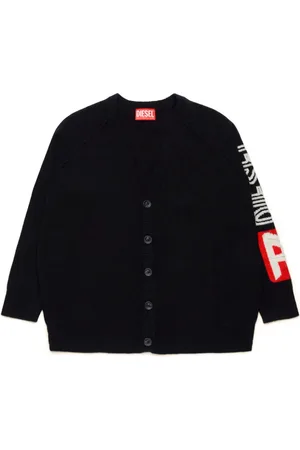 Diesel Logo-intarsia wool cardigan