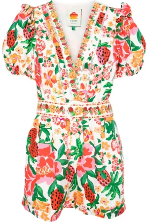 Farm Rio Floral-print playsuit