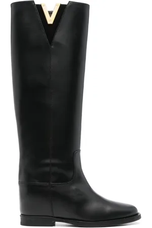 Via Roma V-plaque knee boots