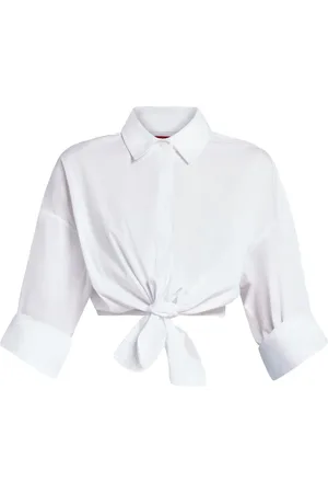 Staud Lisa cropped poplin shirt