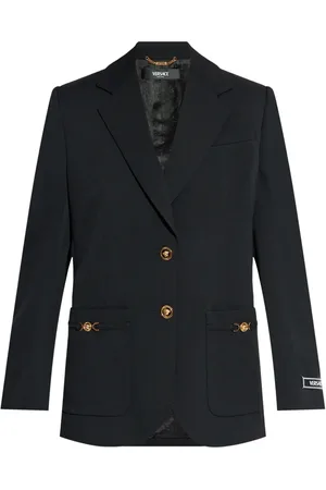 VERSACE Logo-appliqu?? single-breasted blazer