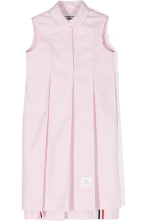 Thom Browne Round-collar pleated shirt dress