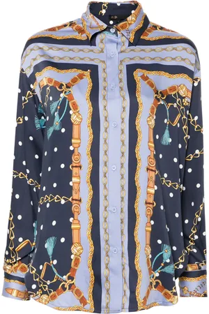 Maje Satin-effect patterned shirt