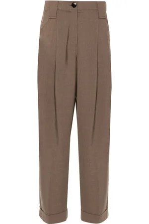 Ganni Pleated tapered trousers