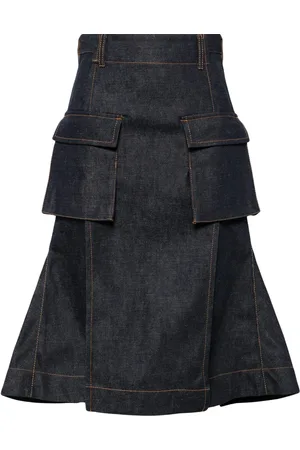 SACAI Cargo-pocket denim skirt