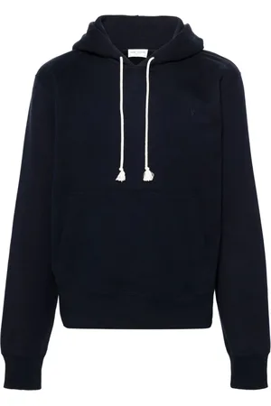 Saint Laurent Cassandre-embroidered cotton hoodie