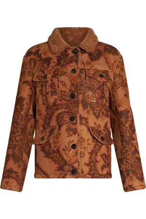 Etro Printed shearling jacket