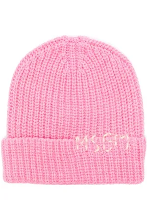 Msgm Logo-embroidered ribbed beanie