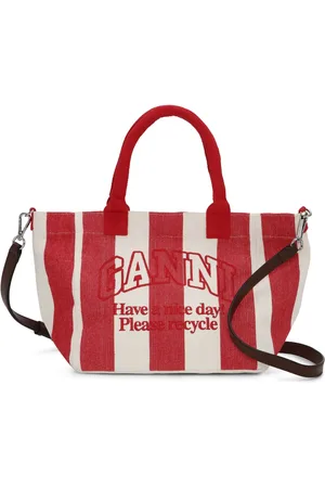 Ganni Striped tote bag