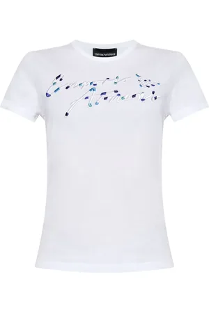 Emporio Armani Logo-embroidered cotton T-shirt
