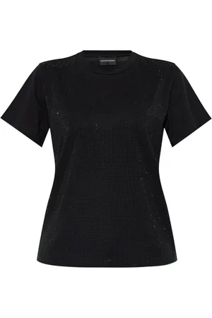 Emporio Armani Rhinestone-embellished cotton t-shirt