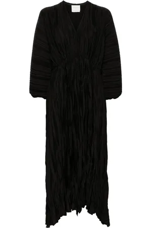 FORTE FORTE Plissé-effect satin dress
